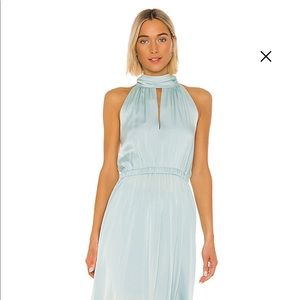Milly Silk Ari Midi Dress Sea Green